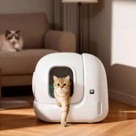 Image: PETKIT PETKIT PuraMax 2 self-cleaning litter box, front view with waste bin, photo 2 of 3