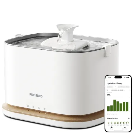 Image: PETLIBRO Petlibro Dockstream 2 Smart Fountain with detachable tank and stainless steel tray, front view, photo 2 of 3