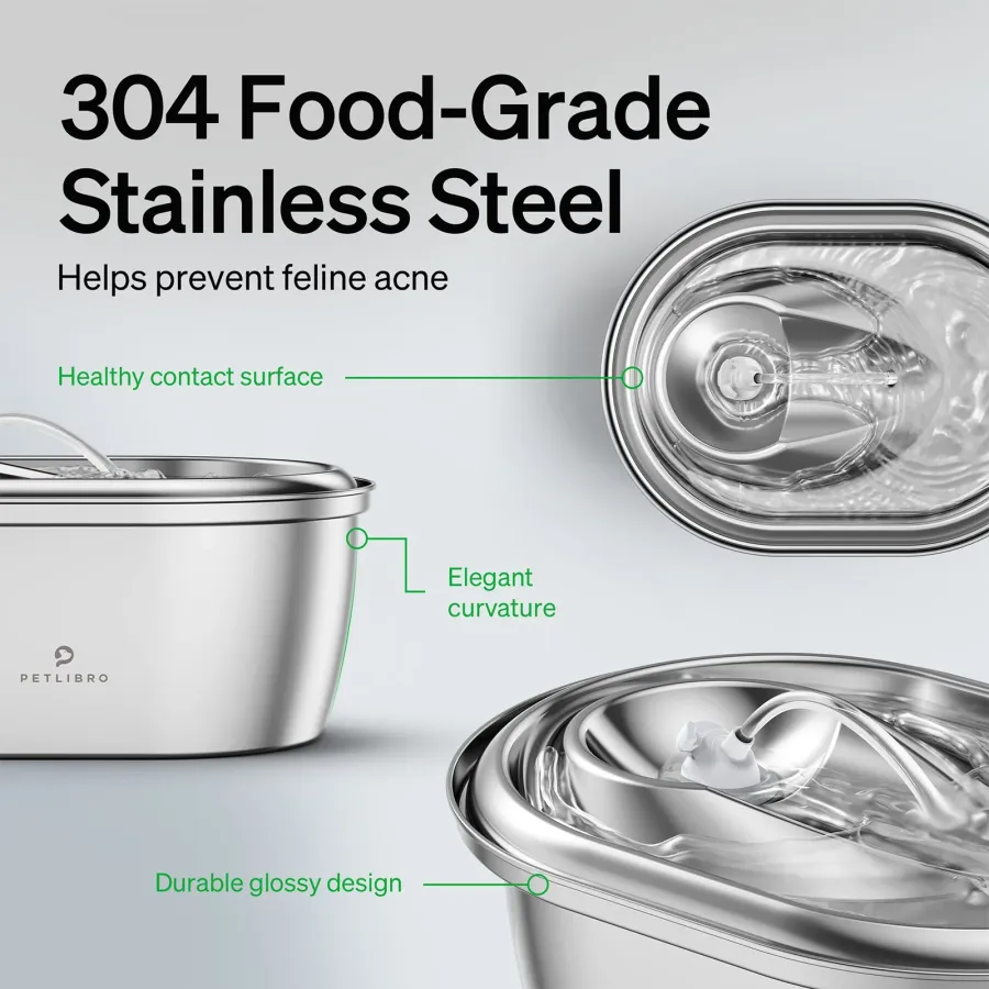 PETLIBRO Stainless Steel Pet Water Fountain 2L, photo 2 of 3