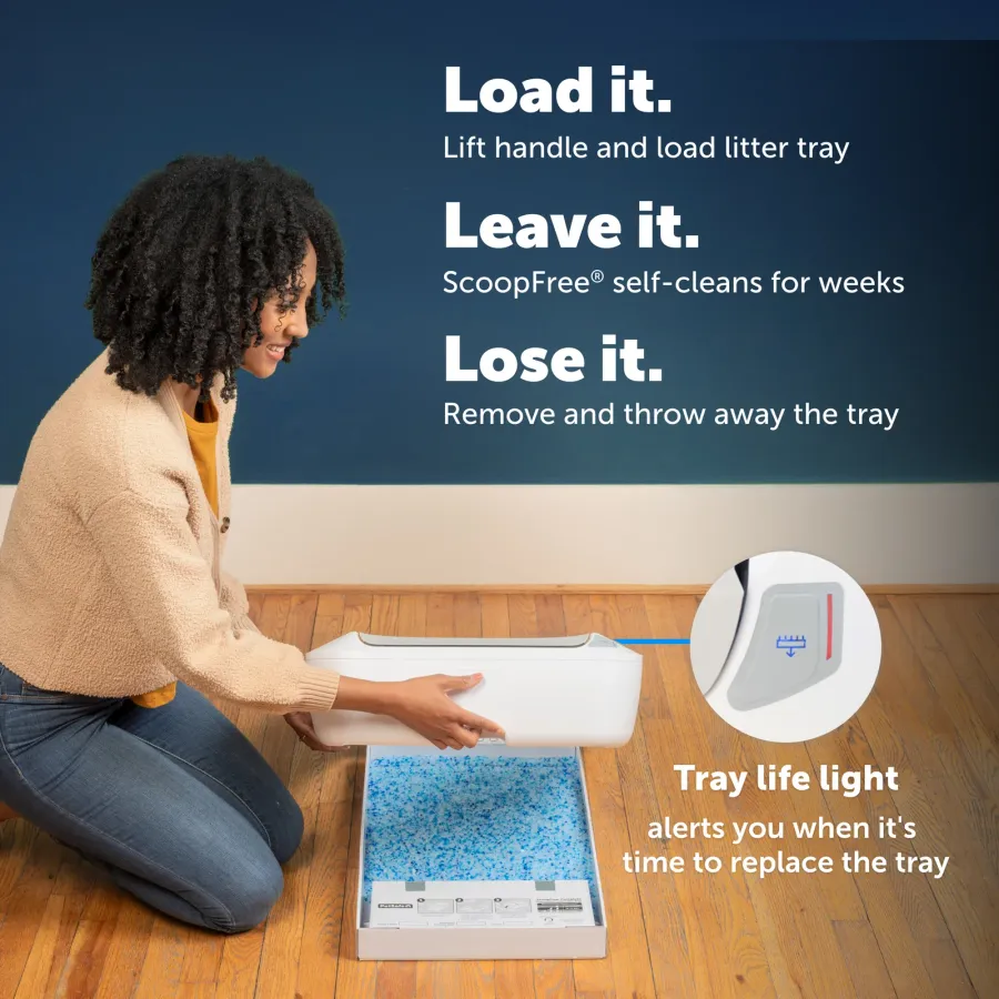 PetSafe ScoopFree Crystal Plus Self-Cleaning Litter Box (uncovered) / ScoopFree Crystal Pro Self-Cleaning Litter Box (hooded) — 2024 generation, photo 3 of 5