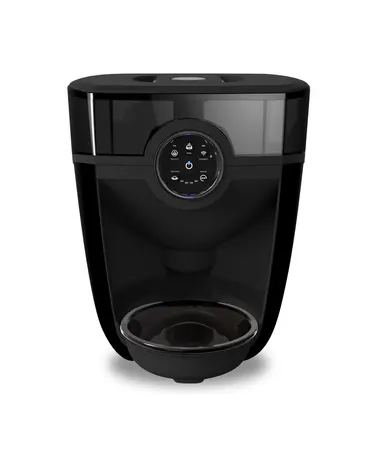 Image: Whisker Whisker Feeder-Robot automatic pet feeder, black base with smoke hopper, front view, photo 5 of 8